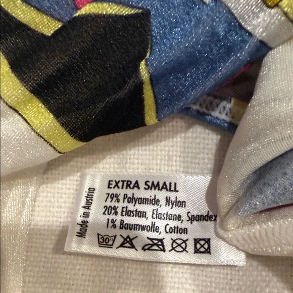 Emilio Pucci for Wolford Colorful Abstract Patterned Sleeveless Bodysuit XSmall - Picture 6 of 6